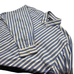 Ralph Lauren "Yarmouth"  Blue, Yellow‎ and White Stripe Shirt Size 171/2-34